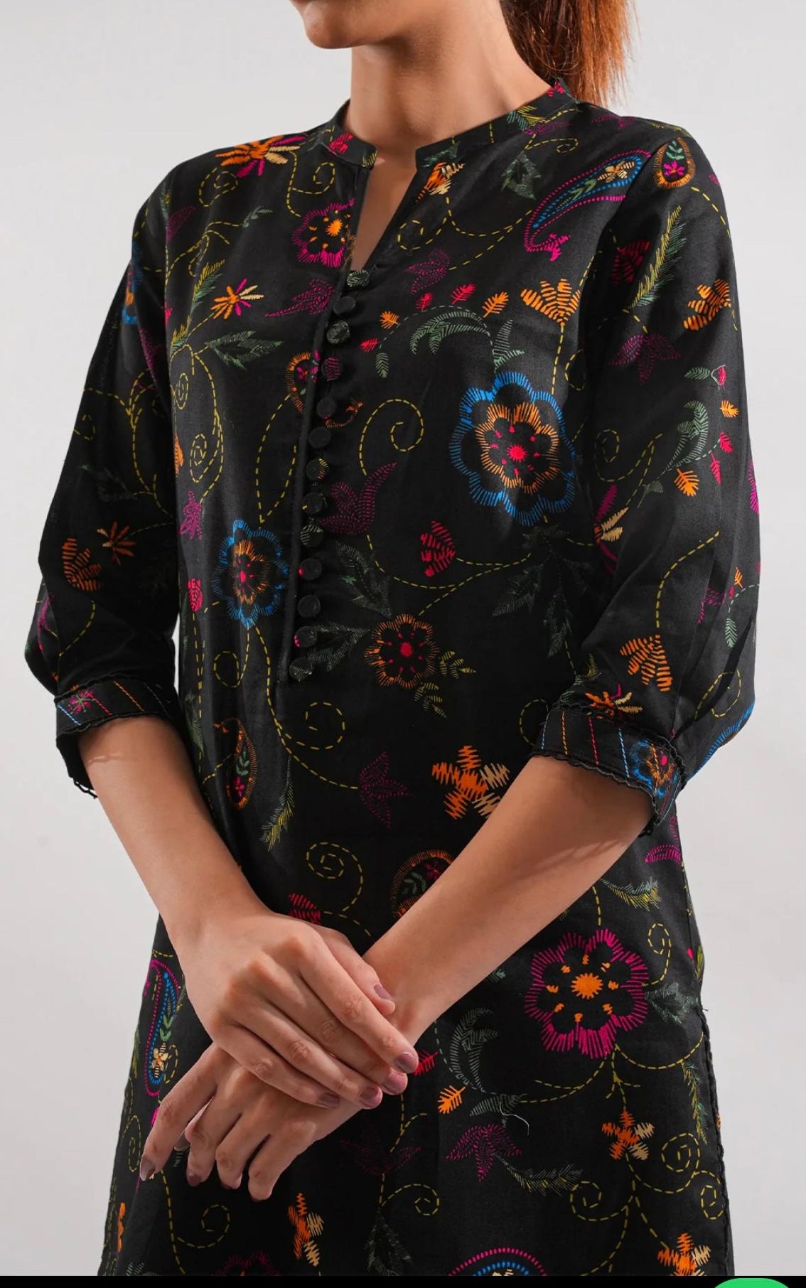 saya (Black printed 2 piece)