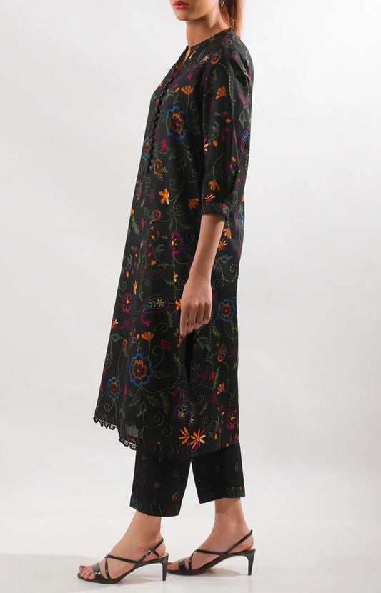 saya (Black printed 2 piece)