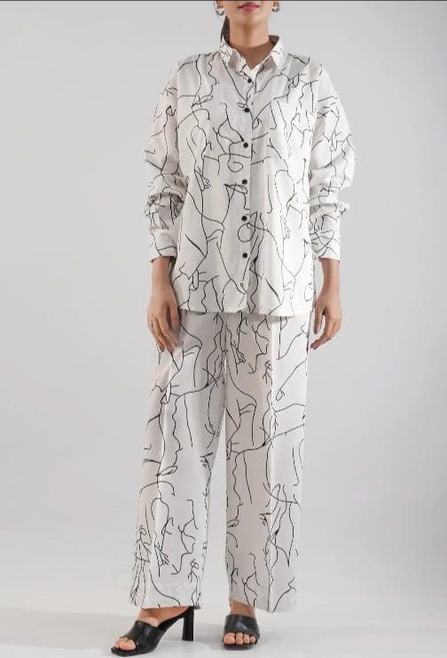 SAYA Jacquard viscose stitched 2 piece