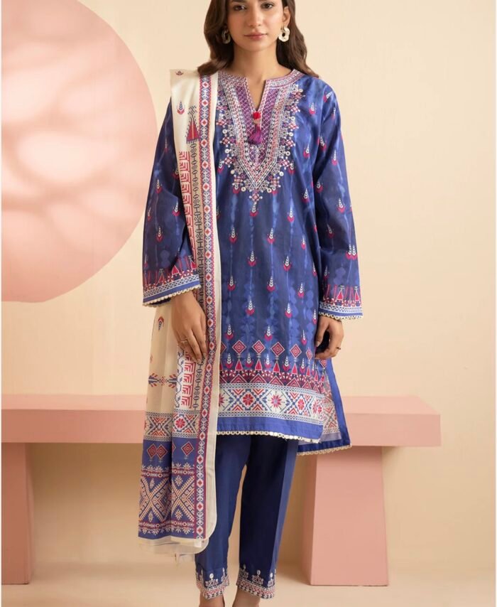 Zellbury 3 piece stitched embroidered dress